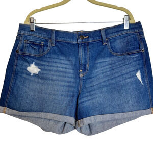 Old Navy Womens Denim Shorts Size 14 Blue Boyfriend Mid-Rise Distressed Jorts